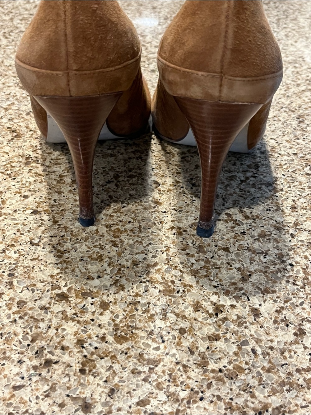 Guess Suede Peep Toe Bootie Heels 8.5 - Picture 6 of 9
